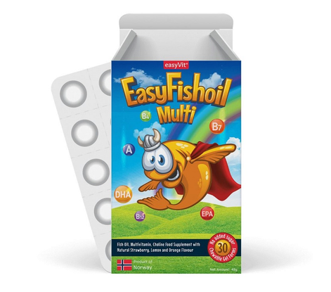 Easy Fishoil Multi Kids 30 Chewable Tablets – Omega-3 & Multivitamin Support