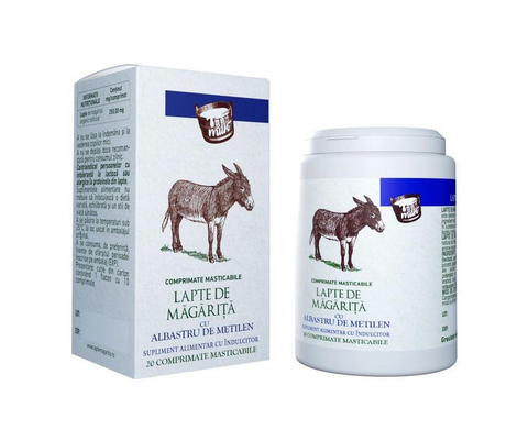 Donkey Milk with Methylene Blue 20 Tablets – Immune & Nutritional Support