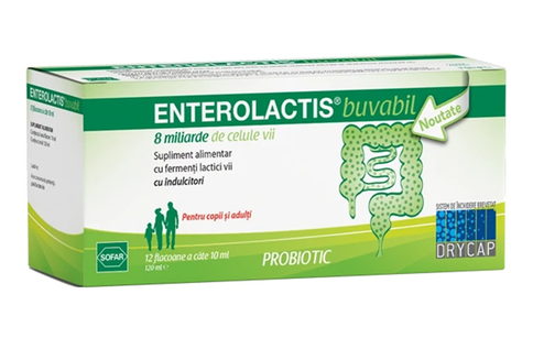Enterolactis Drinkable 12 Vials – Probiotic Gut Support