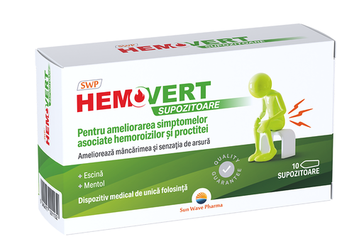 Hemovert Suppositories 10 Pieces – Hemorrhoid Relief & Care