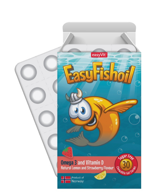 Easy Fishoil Grow Kids 30 Chewable Tablets – Omega-3, Vitamins & Minerals