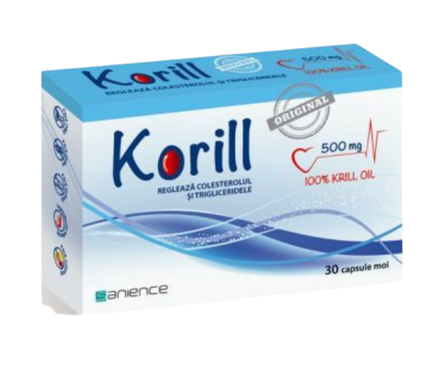 Korill Pure Krill Oil 500mg 30 Capsules – Omega-3 & Cardiovascular Support
