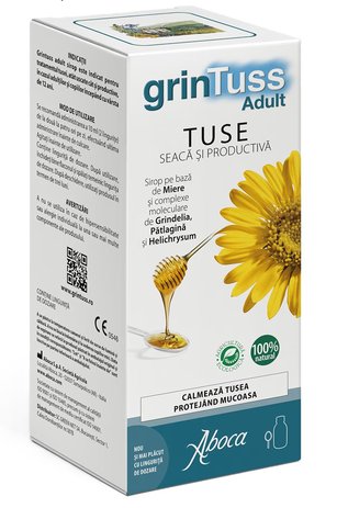 Grintuss Adult Herbal Cough Syrup 180ml – Cough & Throat Support