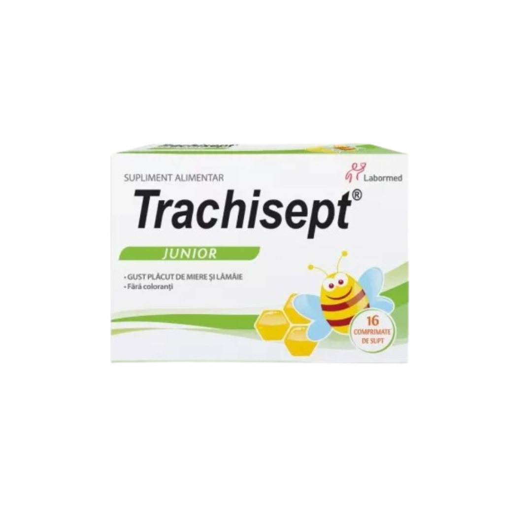 Trachisept Junior with honey and lemon, 16 capsules