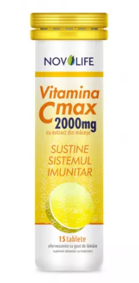 Effervescent vitamin C with rosehip extract Max 2000, 15 tablets