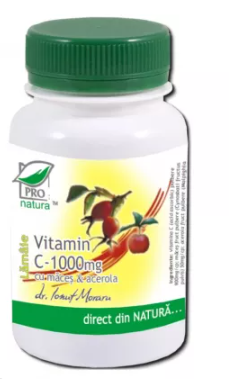 Vitamin C Lemon with rose hips and acerola, 100 tablets