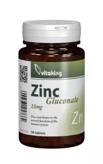 Zinc gluconate, 25 mg, 90 tablets