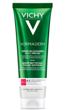 Exfoliating cleansing serum with salicylic acid for oily skin with acne tendency Normaderm, 125 ml, Vichy