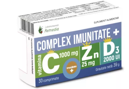 Immunity complex + Vitamin C + Zinc 25 mg + Vitamin D3 , 30 tablets