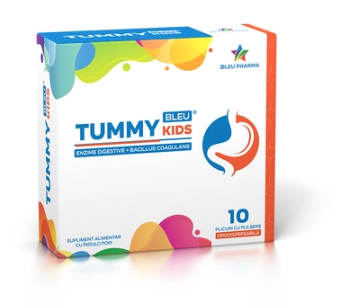 Supplement for the digestive system with sweeteners Tummy Bleu Kids, 10 sachets