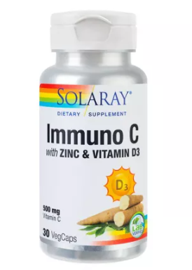 Zinc and Vitamin D3 Immuno C Solaray, 30 capsules