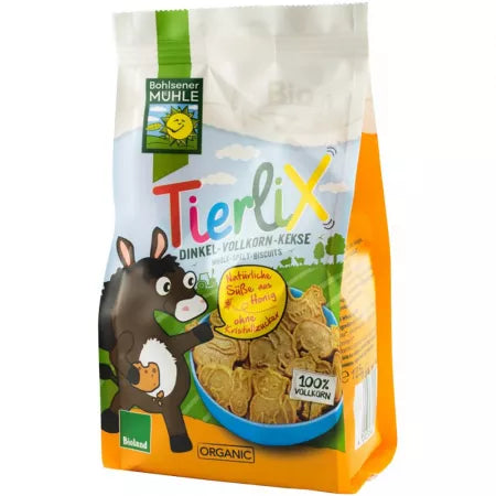 2x Bio Biscuits with spelled wheat sweetened with Tierlix honey, 125 g, Bohlsener Muhle