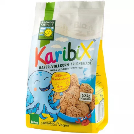 2x BIO biscuits from whole oat flour sweetened with fruit Karibix, 125 g, Bohlsener Muhle