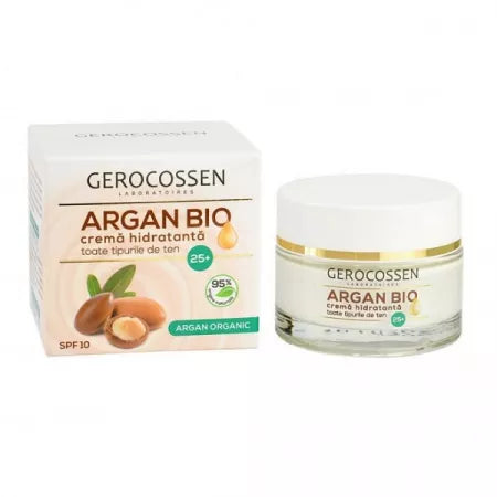 Moisturizing cream for all skin types with SPF 10 25+ Argan Bio, 50 ml, Gerocossen