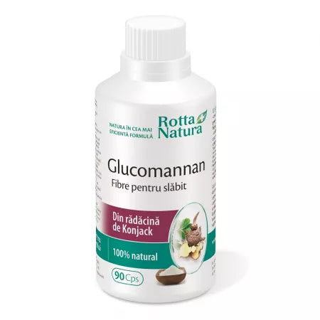 Glucomannan Natural fibers for weight loss, 90 capsules, Rotta Natura