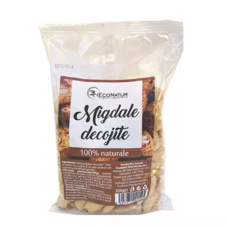 Natural Raw peeled almonds, 250 g, Econatur