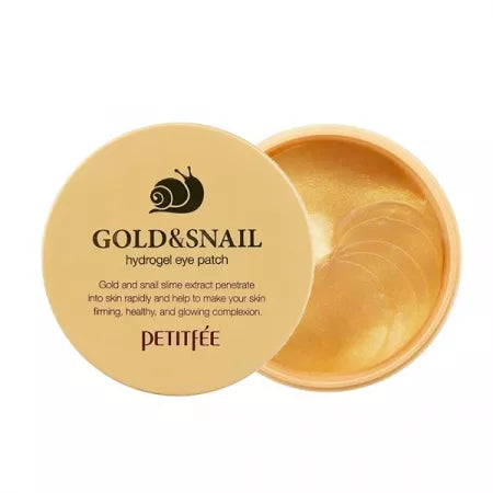 Eye patches with gold and snail extract, 60 pieces, Petitfee